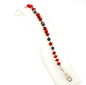 Gemstone Bracelet Natural Red Quartz Gemstone Handmade Beaded Fashion Jewelry - Picture 1 of 3
