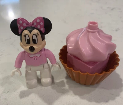 Lego Duplo Minnie Mouse Pink Mini Figure 3 Pc Cupcake EUC - Image 1 of 4