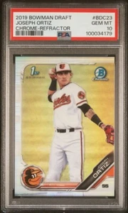 2019 Bowman Draft Chrome Prospects Joseph Ortiz #BDC-23 Refractor PSA 10 - Picture 1 of 2