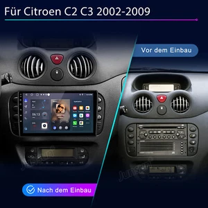 Radio Carplay für Citroen C2 C3 2002-2009 Android Bluetooth Navi RDS 64GB - Bild 1 von 12