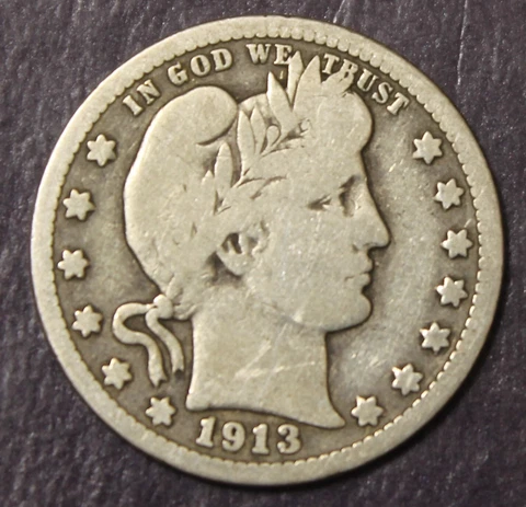 1913 Barber Quarter VG......................Lot 157 Cover