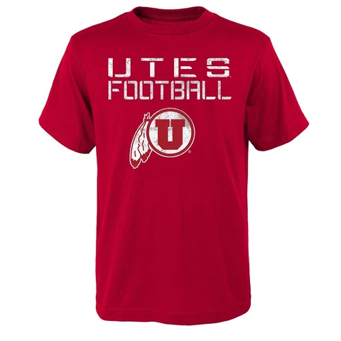 Utah Utes NCAA Youth Red "Concrete" T-Shirt Cover