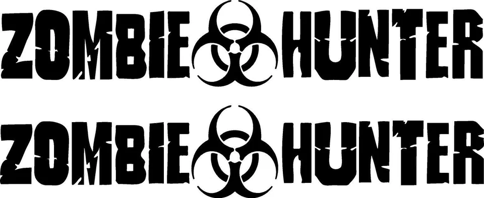 PAIR Zombie Hunter 10" Length walking dead decal response team Truck Apocalypse - Image 1 of 1