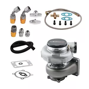 TURBO TURBOCHARGER KITSS 600+HP GT35 GT3582 GT3540 T3 AR.70 AR.63 + OIL LINES - Picture 1 of 11