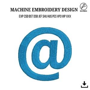 At Sign (@) Machine Embroidery Design - Email, Internet, Digital Symbol - Picture 1 of 1