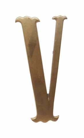Small 7.75 in. Solid Brass Letter V Cover