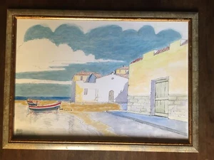Aldo Riso SOLITAIRE Watercolor Picture - Picture 1 of 7