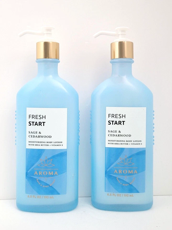 2 Bath & Body Works Sage & Cedarwood Fresh Start Aromatherapy Body lotion 6.5 oz - Image 1 of 1