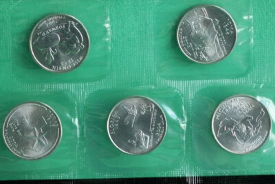 2004 P and D State Quarter 10 Coins from US Mint Set BU Statehood Cello 25c - Image 1 of 4