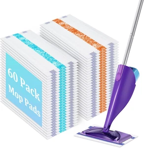 Confezione 60 Ricariche Monouso Mop Pad Compatibile con Swiffer Wet Jet, Spessore Bagnato - Foto 1 di 12