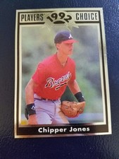 Chipper Jones Atlanta Braves 1992 Cartwrights #9 Silver Border Player's Choice