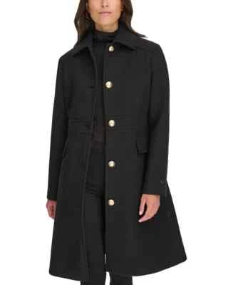 Tommy Hilfiger Women's Sz L Single Breasted Coat In Black - Image 1 of 4