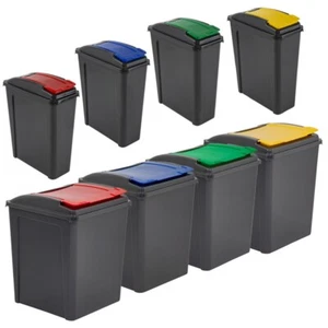 Recycling Bins 25L/50L Plastic Waste Dustbin Kitchen Storage Pet Food Container - Picture 1 of 20