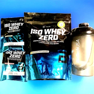 (53,80€/kg) BioTech USA ISO Whey Zero 500g Packung Protein+Shaker+2 Proben - Bild 1 von 2