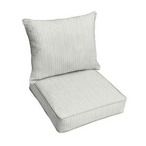 Sorra Home Outdura Outdoor quadratisches schnurgebundenes tiefes Sitzkissen und Kissen Set - Bild 1 von 10