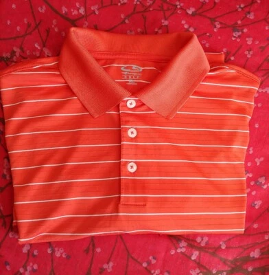 Champion Men's Polo Golf Duo Dry Striped Shirt Size XL - Orange  - Image 1 of 4