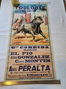 Affiche Corrida Arènes du soleil d'or Toulouse 1958 45X90Cm Angel Peralta El Pio - Imagen 1 de 12