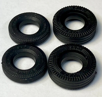 4 CORGI TOYS new black rubber TIRES for Monkee Mobile # 277 - Image 1 of 2