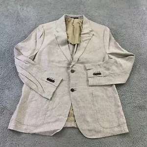 Banana Republic Blazer Mens 46 R Sport Coat Linen Houndstooth Tailored Slim aFDG - Picture 1 of 12