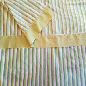 Vintage 1970s Dan River Dantrel Twin Size Flat Sheet Striped Green Stripe 72x104 - Picture 1 of 5