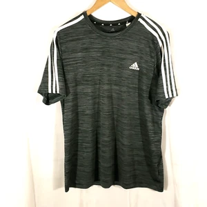 Adidas Shirt Men's Size L Gray Short Sleeve Casual Workout Aeroready Prime Green - Picture 1 of 8