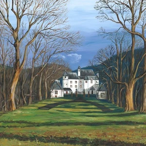 OBRA DE ARTE PERSONALIZADA RYTA PAISAJE PROPIEDAD REALISMO 20x24 PINTURA CASTILLO - Imagen 1 de 5