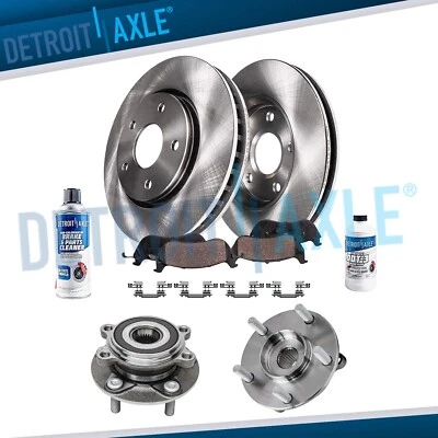 Front Brake Rotors Pads Wheel Hub Bearings Kit for 2014-2018 Mazda 3 Sport CX-3 - Image 1 of 4