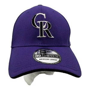 NWT New Era 39Thirty Colorado Rockies MLB Purple Stretch Baseball Hat Cap Sz M/L - Picture 1 of 6