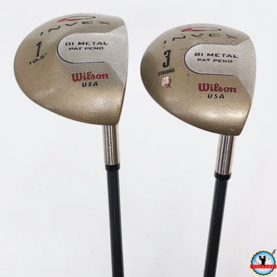 Wilson Invex BiMetal Driver & 3 Wood Set RH Firestick 2.8 Graphite Shafts - Image 1 of 4