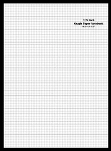 1/8 Inch Graph Paper Notebook 8 x 8 Quad Rule Notepad | 8 Squares per Inch Gr - Picture 1 of 2