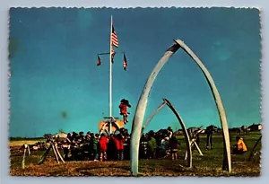 Postcard Vintage Arctic Alaska Whale Festival Eskimo Celebration Culture 4x6 - Picture 1 of 2