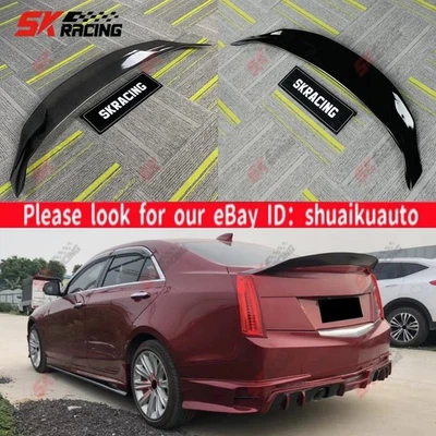 Asa spoiler traseira porta-malas preto brilhante/fibra de carbono para Cadillac ATS 2013-2018 - Imagem 1 de 4