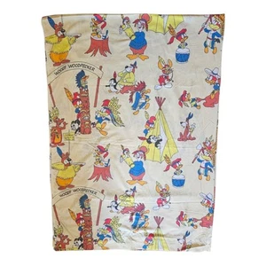 Raro lenzuolo piatto vintage anni 50 Woody Woodpecker Walter Lantz Dantrel doppia misura - Foto 1 di 4