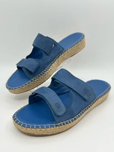 COLE HAAN Size 10B Blue Women's Cloudfeel Espadrille Slide Sandal Strappy boho - Picture 1 of 9