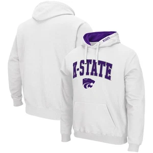 Herren Colosseum weiß Kansas State Wildcats Arch & Logo 3.0 Pullover Hoodie - Bild 1 von 3