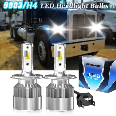 For Peterbilt 367 2008-2015 2pc H4 LED Headlight Bulbs High Low Dual Beam 6000K - Image 1 of 4