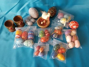 Schönes kleines Osterpaket 38+teilig Deko Artikel- Eier Storch Huhn im Nest u.m. - Bild 1 von 4