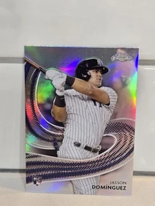 2024 Topps Chrome Jasson Dominguez Strokes #S-21 RC Rookie New York Yankees - Foto 1 di 3