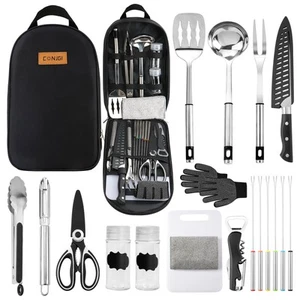 Portable Camping Cooking Utensils Set Bag Suitable for Fork, Spoon, Chopping ... - Picture 1 of 8