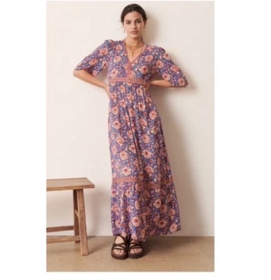 Ba&sh Valley Large Maxi Dress Floral Feminine Flowing Bohemian Colorful - Image 1 of 4