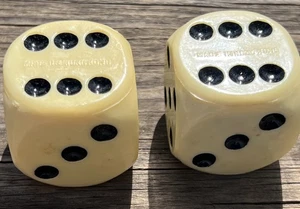 Vintage Jumbo Large 6 Sided Dice Made In Hong Kong - Picture 1 of 5