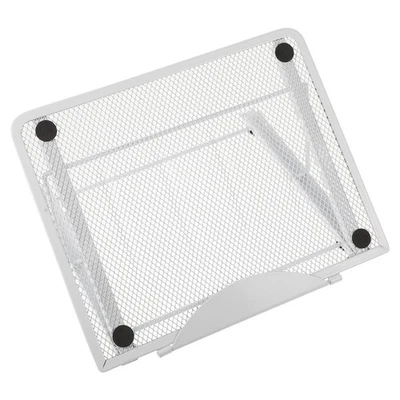 1Pc Metal Folding Laptop Rack Adjustable Computer Stand Tablet Holder (White) - Image 1 of 4