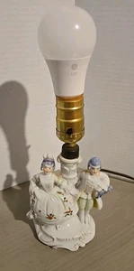 Tischlampe Viktorianisch Mann Frau Vintage funktioniert - Bild 1 von 9