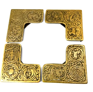 Antique Tiffany Studios 996 Bronze Zodiac Characters Four Blotter Corners - Picture 1 of 10