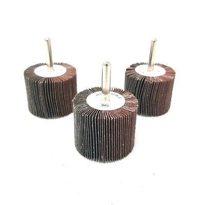 3 Pack CGW 2" x 1 1/2" x 1/4" Aluminum Oxide 120 Grit Flap Wheel 40006  - Image 1 of 4