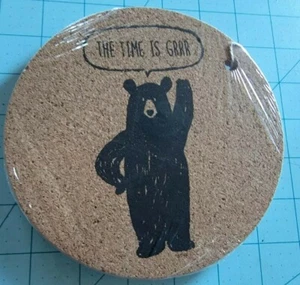 Daiso Brand: 6.3 Inch Round Cork Black Bear Pot Stand, Brand New & Free Shipping - Picture 1 of 7