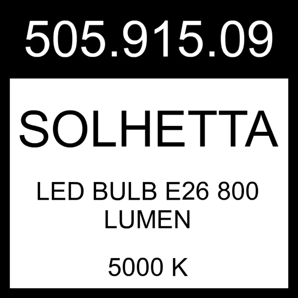 IKEA SOLHETTA LED Bulb E26 800 Lumen Globe Opal 2 Pack 5000 K 505.915.09 - Image 1 of 1