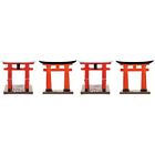 2 Pack Resin Torii Gate Accessories Miniature Japanese Shrine