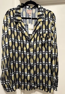 Show Me Your MUMU Pyjama-Set Satin Champagner Print 2-teilig Damen Gr. XL NEU - Bild 1 von 15