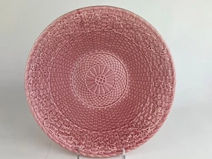 Bordallo Pinheiro Caldas Da Rainha Korbweave Blätter groß 12 Zoll Servierschüssel - Bild 1 von 9